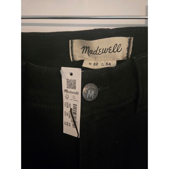 NWT madewell mens jeans size 32x34 black athletic slim taper denim jeans - Picture 4 of 5